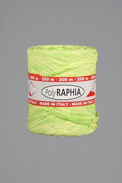 polyraffia 15mm-200m 2kleurig geel-groen