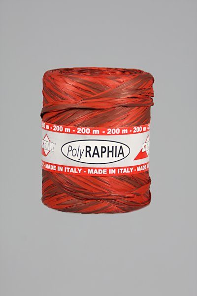 polyraffia 15mm-200m 2kleurig rood-bordeaux