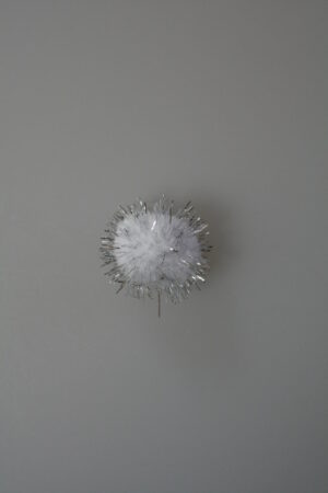 micro pom-pon zilver koker @ 100 stuks