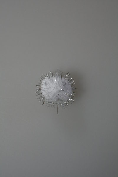 micro pom-pon zilver koker @ 100 stuks
