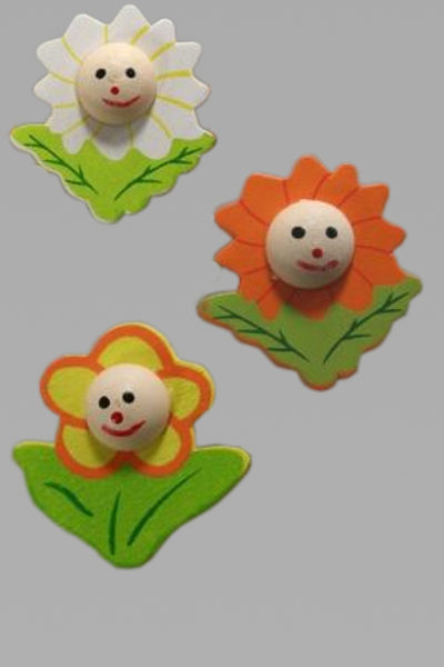 bloempjes met gezicht met plakker doos @ 100 stuks