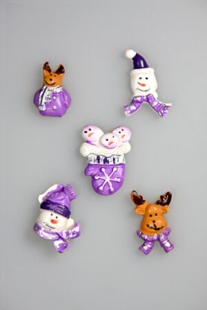 kerstassorti paars poly 3cm doos @ 50