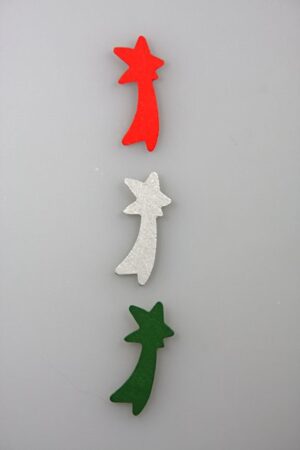 vallende ster assorti hout 3cm doos @ 100