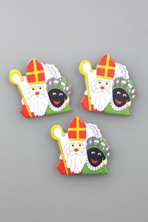 sinterklaas en piet hout 4cm doos @ 100