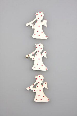 engel wit/rood hout 3,5cm doos @ 100 stuks