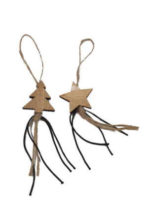 Geluk ster & boom naturel doos @ 100 stuks