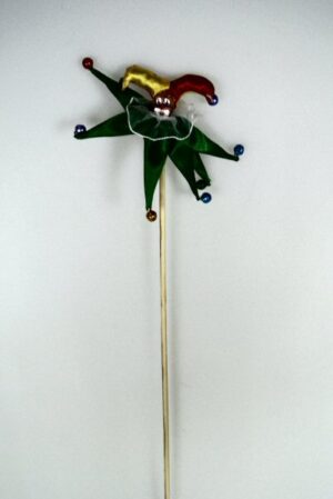 nar rood geel groen stof op steel 50 cm zak @ 10 stuks